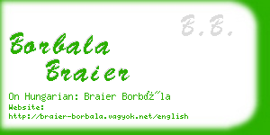 borbala braier business card